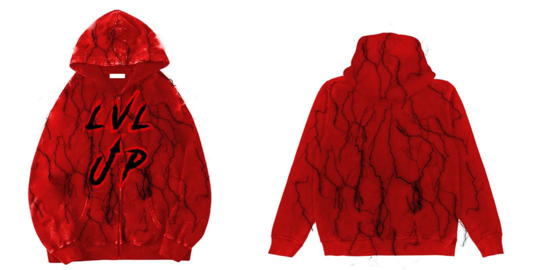 Red LVL UP Zip-up Jacket